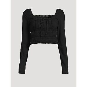 Free People Square Neck Long Sleeve Crop Lace Size L